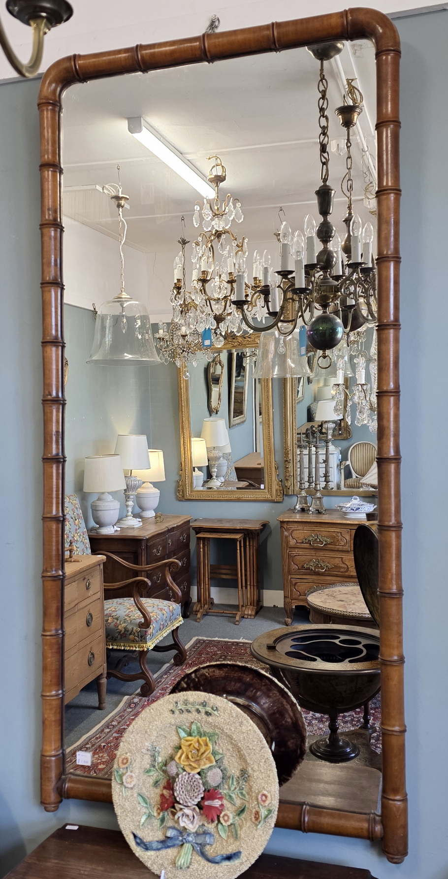 A French Faux Bamboo Mirror